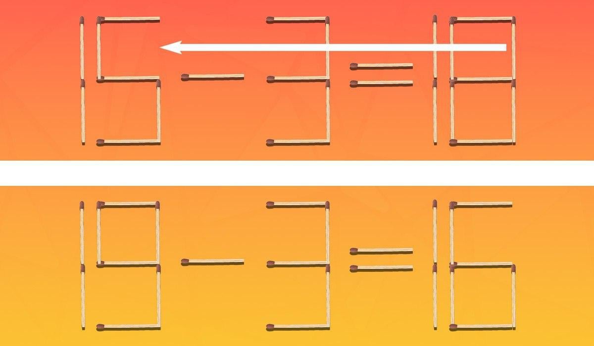 Du behöver bara flytta 1 tändsticka för att göra likheten korrekt: ett problem för genier