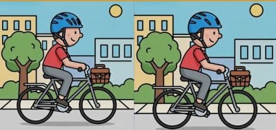 IQ-test: hitta 3 skillnader i en bild av en cyklist på 19 sekunder